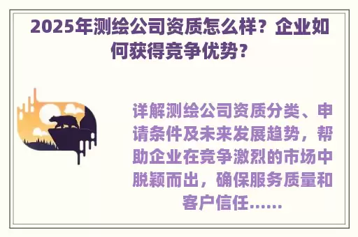2025年测绘公司资质怎么样？企业如何获得竞争优势？
